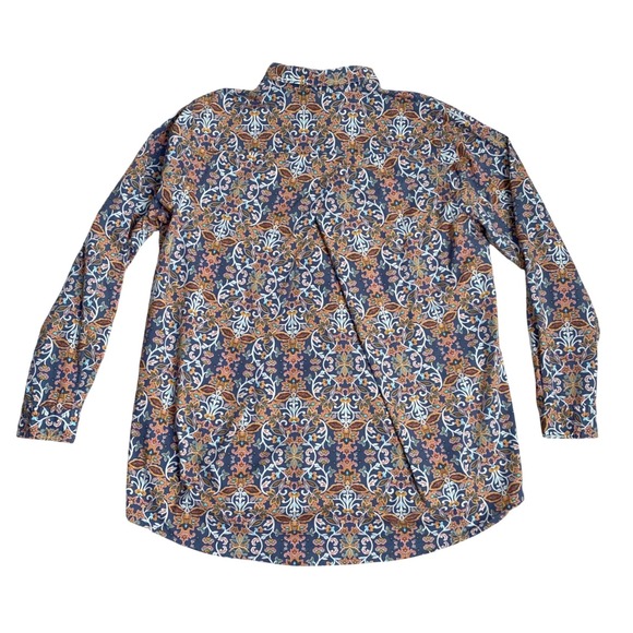 DULUTH TRADING COMPANY Floral Cotton Poplin Modern Tunic Top BlouseSize L‎ Artsy - Picture 5 of 10